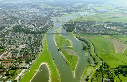 Rivier landschap van uit de lucht